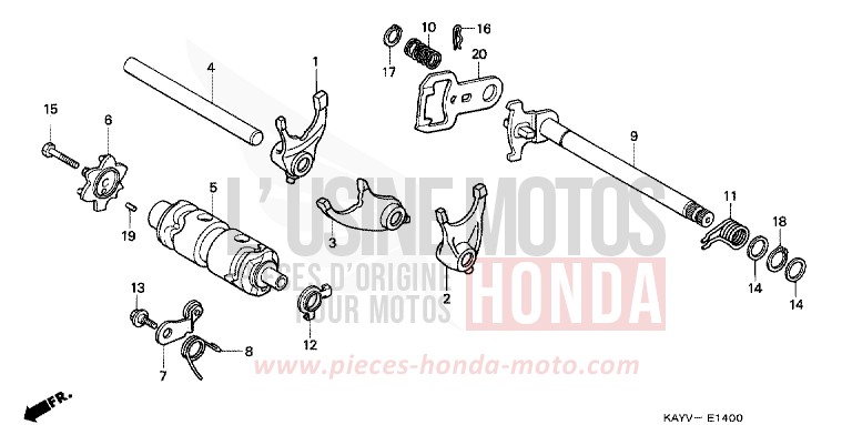 GEARSHIFT DRUM for Transcity RADIANT RED METALLIC (R218K) from 1997
