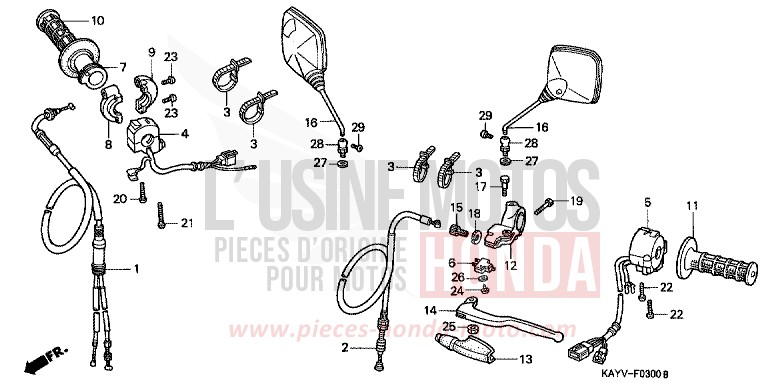 HANDLE LEVER/SWITCH/CABLE for Transcity RADIANT RED METALLIC (R218K) from 1997