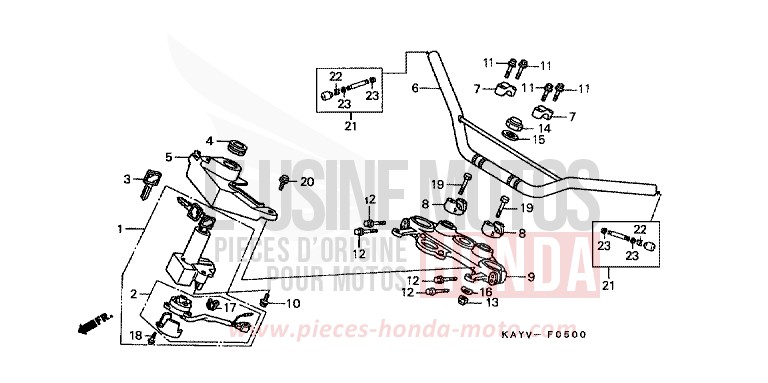 HANDLE PIPE/TOP BRIDGE for Transcity RADIANT RED METALLIC (R218K) from 1997