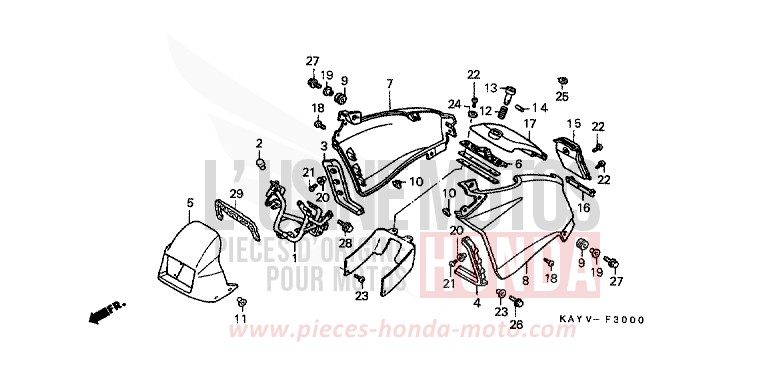 COWL for Transcity RADIANT RED METALLIC (R218K) from 1997