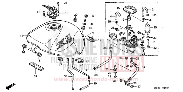 FUEL TANK for CB1100SF BLACK (NH1) from 2001
