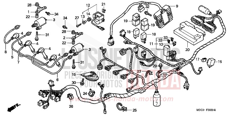 WIRE HARNESS for CB1100SF BLACK (NH1) from 2001