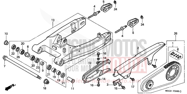 SWINGARM for CB1100SF PEARL FLASH YELLOW (Y163) from 2001