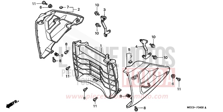 RADIATOR GRILLE for CB1100SF PEARL FLASH YELLOW (Y163) from 2001