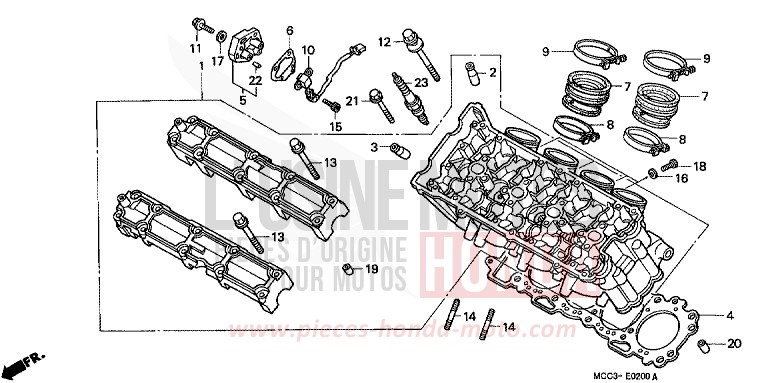 CYLINDER HEAD for CB1100SF CANDY BLAZING RED (R195) from 2000