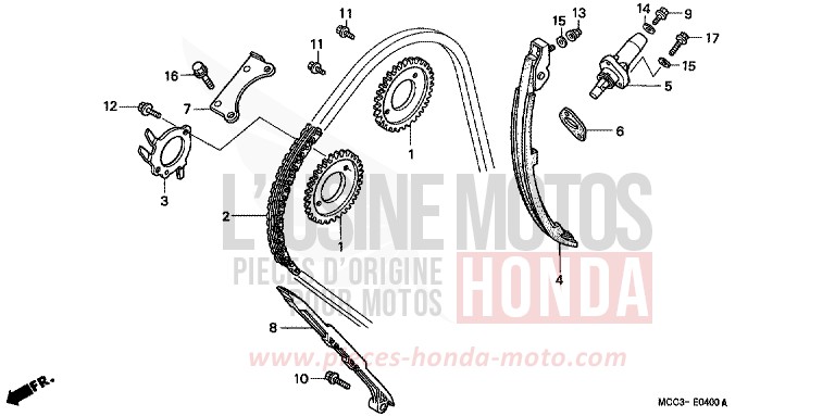 CAM CHAIN/TENSIONER for CB1100SF CANDY BLAZING RED (R195) from 2000