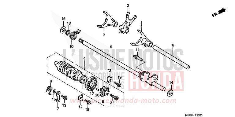 GEARSHIFT DRUM for CB1100SF CANDY BLAZING RED (R195) from 2000