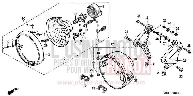FARO per CB1100SF CANDY BLAZING RED (R195) del 2000