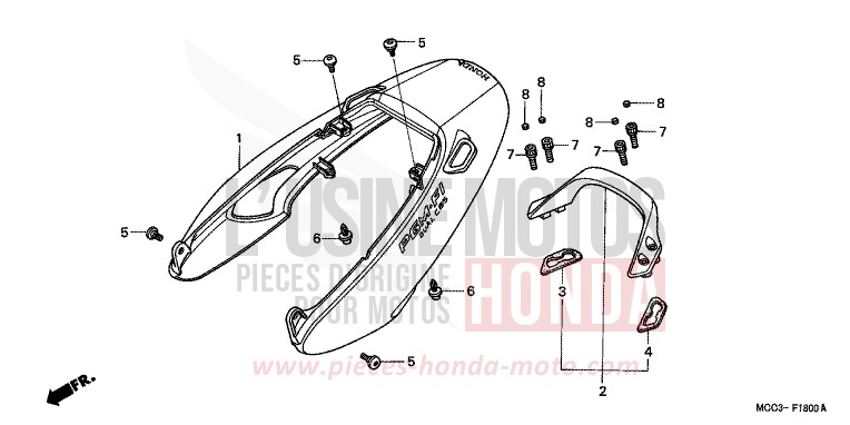 REAR COWL for CB1100SF MUTE BLACK METALLIC (NH359) from 2000