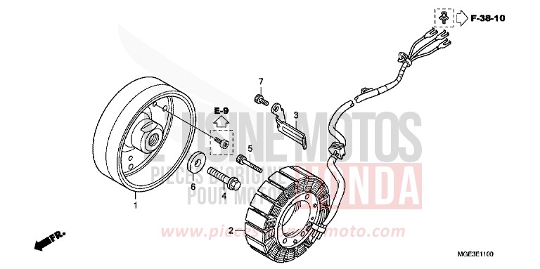 GENERATORE per VFR1200F CANDY PROMINENCE RED (R342) del 2010