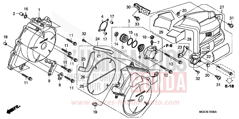 A.C. GENERATOR COVER for VFR1200F PEARL SUNBEAM WHITE (NHA66) from 2010