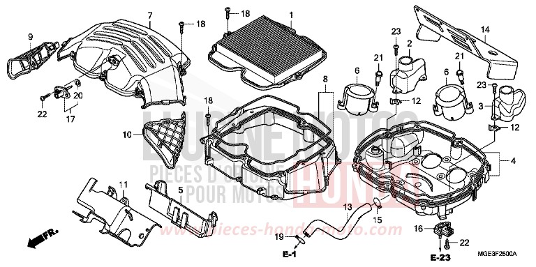 AIR CLEANER for VFR1200F CANDY TAHITIAN BLUE (PB215) from 2012