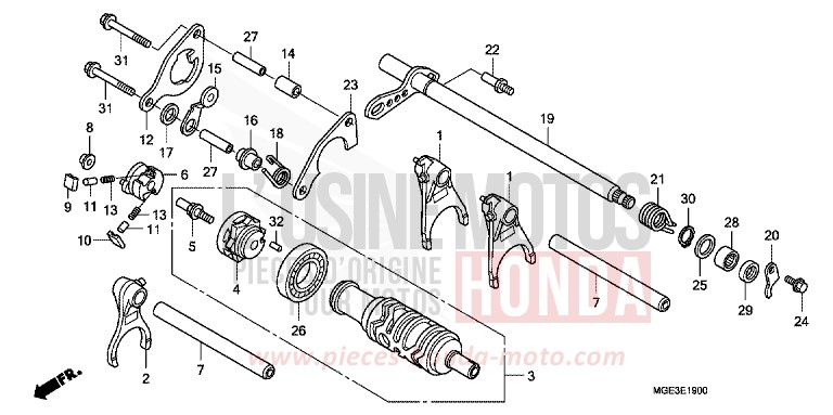 GEARSHIFT DRUM (VFR1200F) for VFR1200F TITANIUM BLADE METALLIC (YR316) from 2012