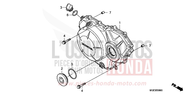 RIGHT CRANKCASE COVER (VFR1200F) for VFR1200F CANDY PROMINENCE RED (R342) from 2013