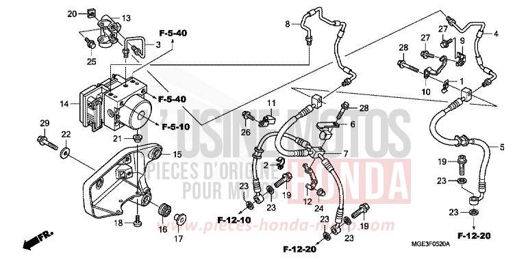 ABS MODULATOR for VFR1200F CANDY PROMINENCE RED (R342) from 2013