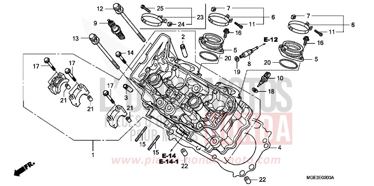 CYLINDER HEAD (FRONT) for VFR1200F DARKNESS BLACK METALLIC (NH463) from 2013