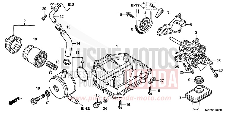OIL PUMP (VFR1200F) for VFR1200F PEARL SUNBEAM WHITE (NHA66) from 2013