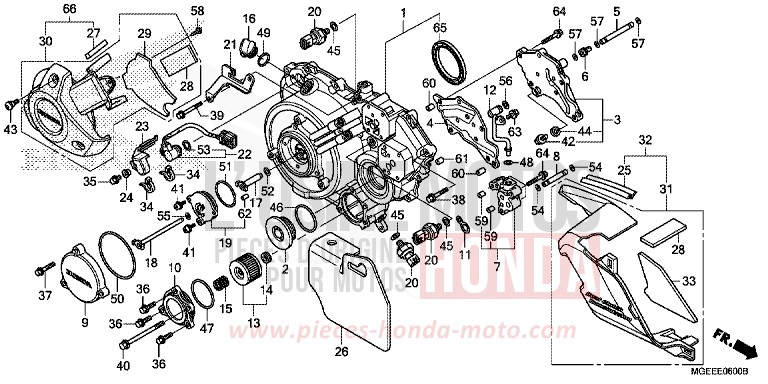 RIGHT CRANKCASE COVER (VFR1200FD) for VFR1200F PEARL GLARE WHITE (NHB53) from 2015