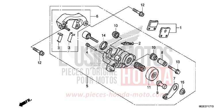 PARKING BRAKE CALIPER for VFR1200F PEARL GLARE WHITE (NHB53) from 2015