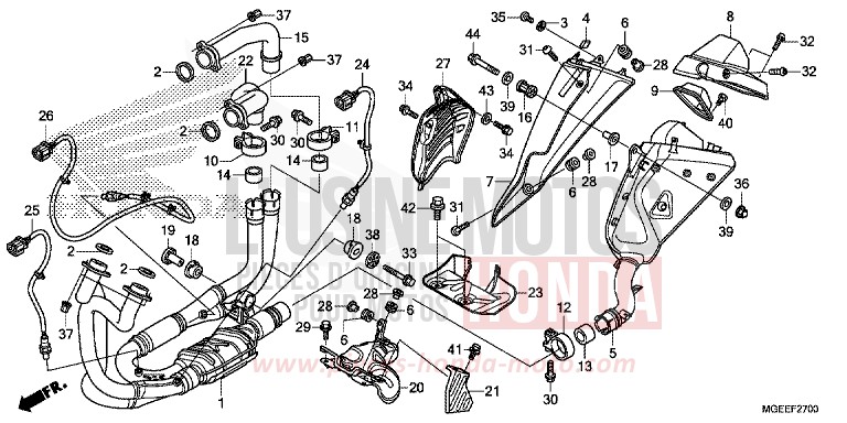 EXHAUST MUFFLER for VFR1200F PEARL GLARE WHITE (NHB53) from 2015