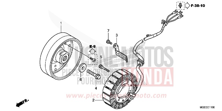 GENERATOR for VFR1200F CANDY PROMINENCE RED (R342) from 2015
