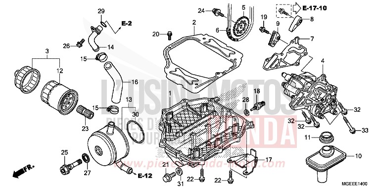 OIL PUMP (VFR1200FD) for VFR1200F CANDY PROMINENCE RED (R342) from 2015