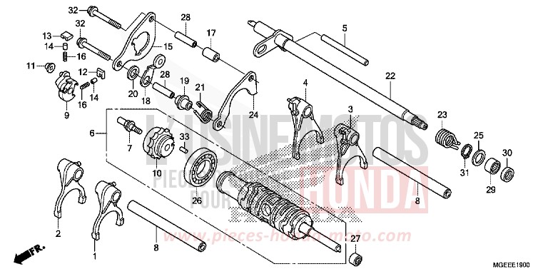 GEARSHIFT DRUM (VFR1200FD) for VFR1200F CANDY PROMINENCE RED (R342) from 2015