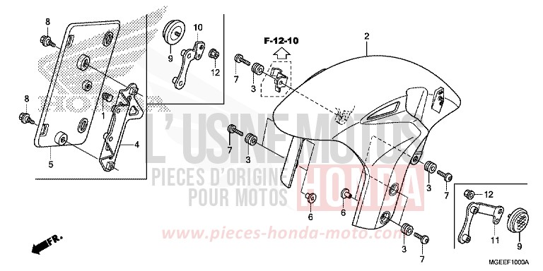FRONT FENDER for VFR1200F CANDY PROMINENCE RED (R342) from 2015