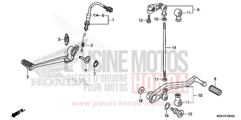 PEDAL for VFR1200F CANDY PROMINENCE RED (R342) from 2015