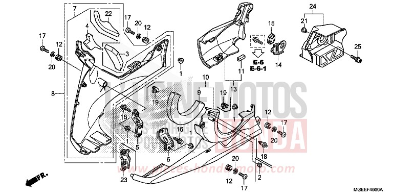 LOWER COWL for VFR1200F CANDY PROMINENCE RED (R342) from 2015
