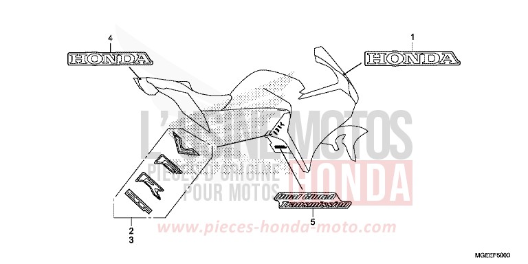 MARK (1) for VFR1200F CANDY PROMINENCE RED (R342) from 2015