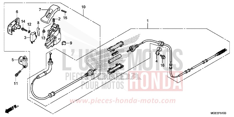 PARKING BRAKE LEVER for VFR1200F CANDY PROMINENCE RED (R342) from 2015