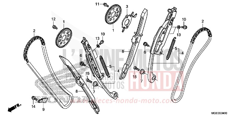 CAM CHAIN/TENSIONER for VFR1200F TITANIUM BLADE METALLIC (YR316) from 2015