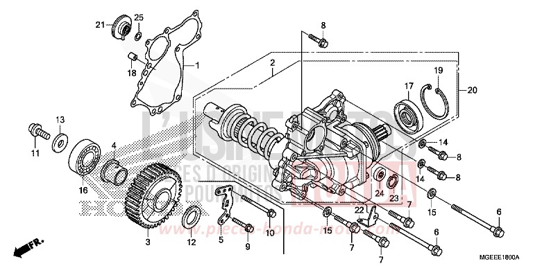 SIDE GEAR CASE for VFR1200F TITANIUM BLADE METALLIC (YR316) from 2015
