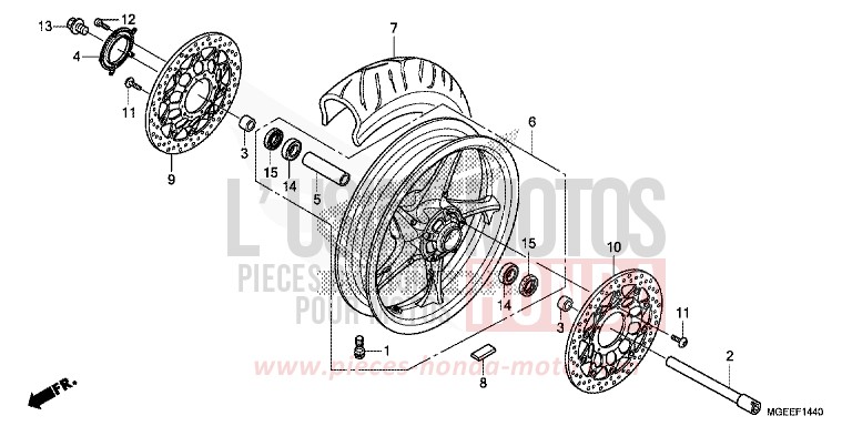 FRONT WHEEL for VFR1200F TITANIUM BLADE METALLIC (YR316) from 2015