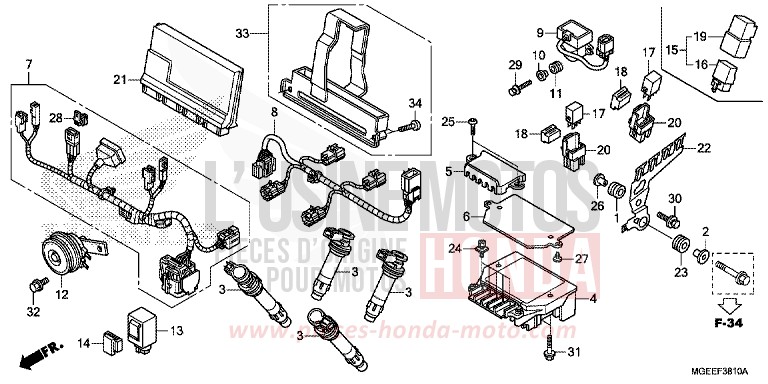 SUB HARNESS for VFR1200F TITANIUM BLADE METALLIC (YR316) from 2015