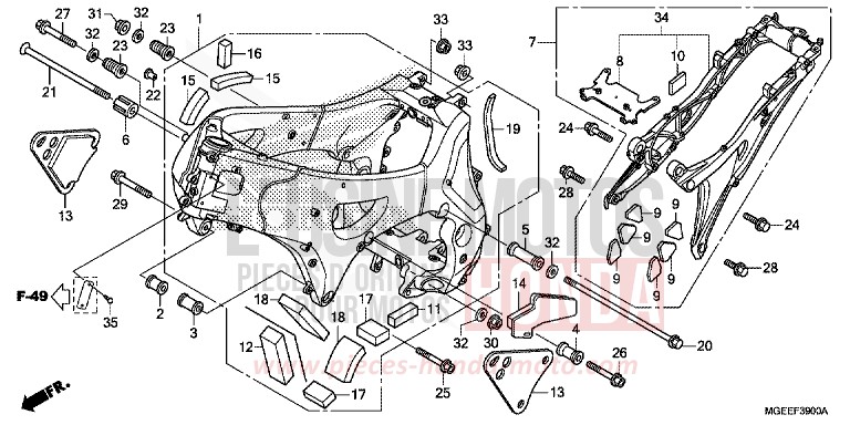 FRAME BODY for VFR1200F TITANIUM BLADE METALLIC (YR316) from 2015