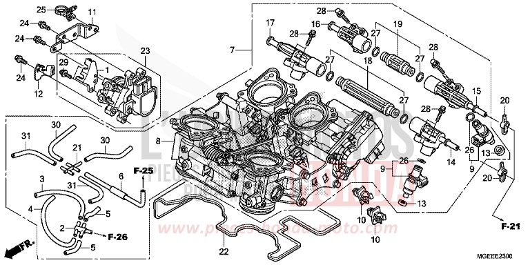 THROTTLE BODY for VFR1200F PEARL GLARE WHITE (NHB53) from 2015