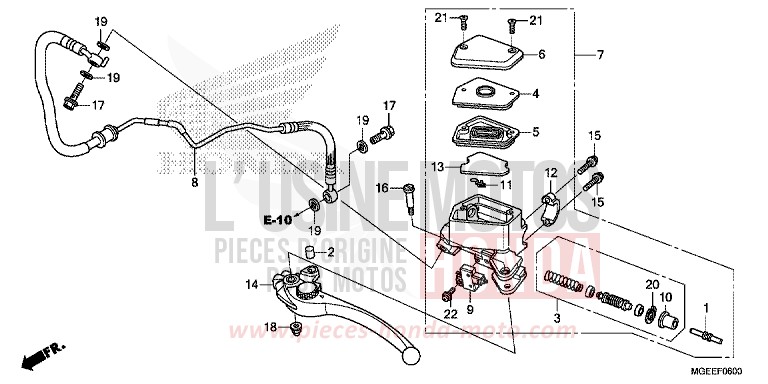 CLUTCH MASTER CYLINDER for VFR1200F PEARL GLARE WHITE (NHB53) from 2015