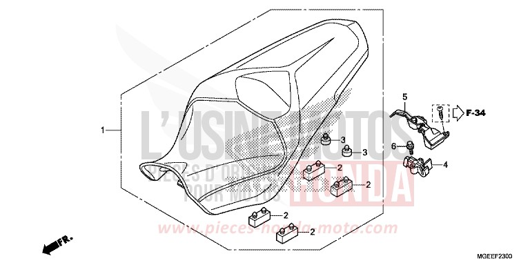 SEAT for VFR1200F PEARL GLARE WHITE (NHB53) from 2015