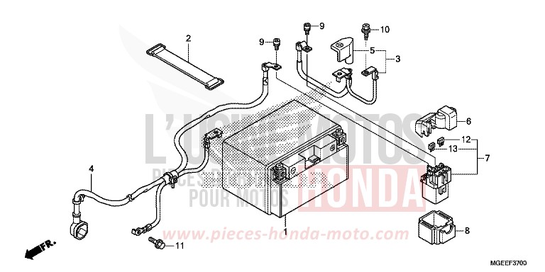 BATTERY for VFR1200F PEARL GLARE WHITE (NHB53) from 2015