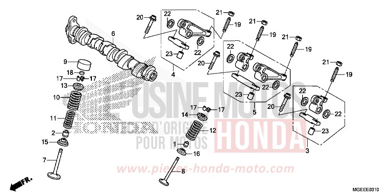 CAMSHAFT/VALVE (REAR) for VFR1200F CANDY PROMINENCE RED (R342) from 2015