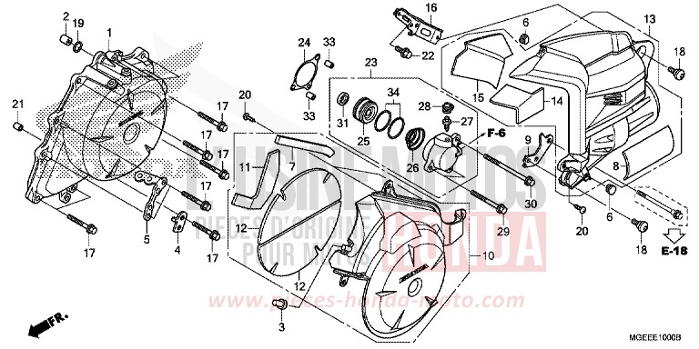 A.C. GENERATOR COVER for VFR1200F CANDY PROMINENCE RED (R342) from 2015