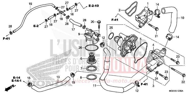 WATER PUMP for VFR1200F CANDY PROMINENCE RED (R342) from 2015