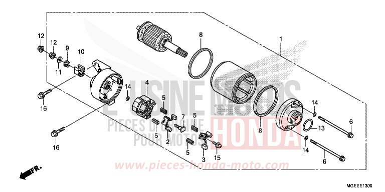 STARTING MOTOR for VFR1200F CANDY PROMINENCE RED (R342) from 2015