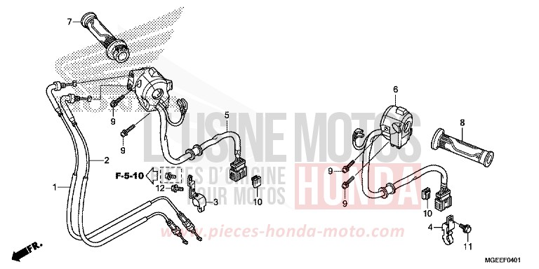 SWITCH/CABLE (VFR1200F) for VFR1200F CANDY PROMINENCE RED (R342) from 2015