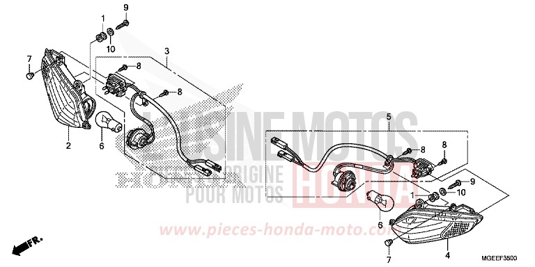 FRONT WINKER for VFR1200F CANDY PROMINENCE RED (R342) from 2015
