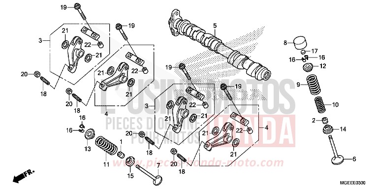 CAMSHAFT/VALVE (FRONT) for VFR1200F TITANIUM BLADE METALLIC (YR316) from 2015