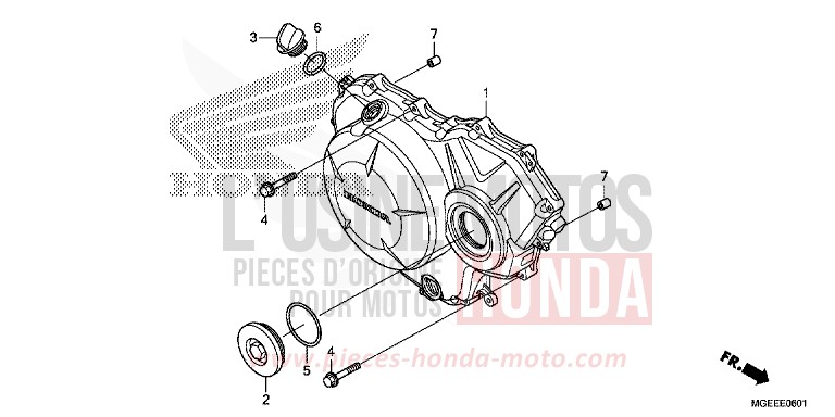 RIGHT CRANKCASE COVER (VFR1200F) for VFR1200F TITANIUM BLADE METALLIC (YR316) from 2015