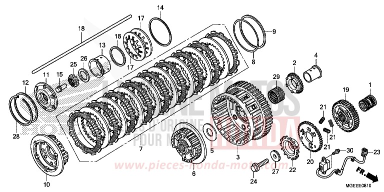 CLUTCH (VFR1200F) for VFR1200F TITANIUM BLADE METALLIC (YR316) from 2015